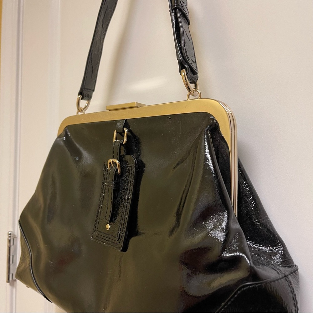 Kate Spade Black Patent Shoulder Bag Purse